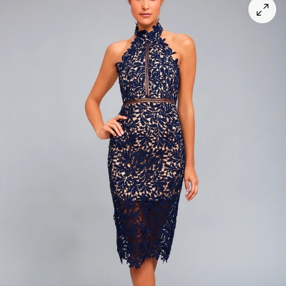 Navy blue lace lulus dress
